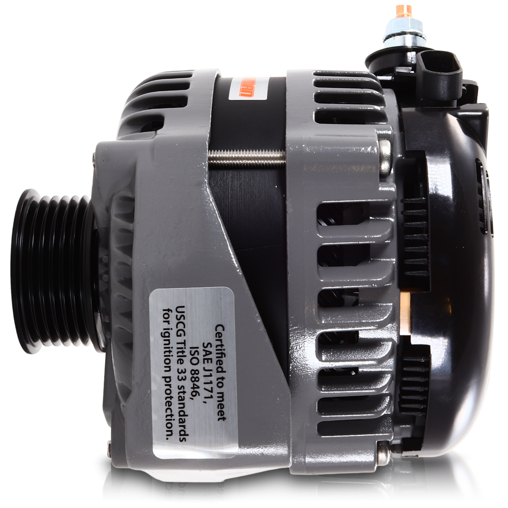 250 amp Large Case H.O. Marine alternator for late model GM LS engines | M8206250 | in Marine Applications | Brand Mechman