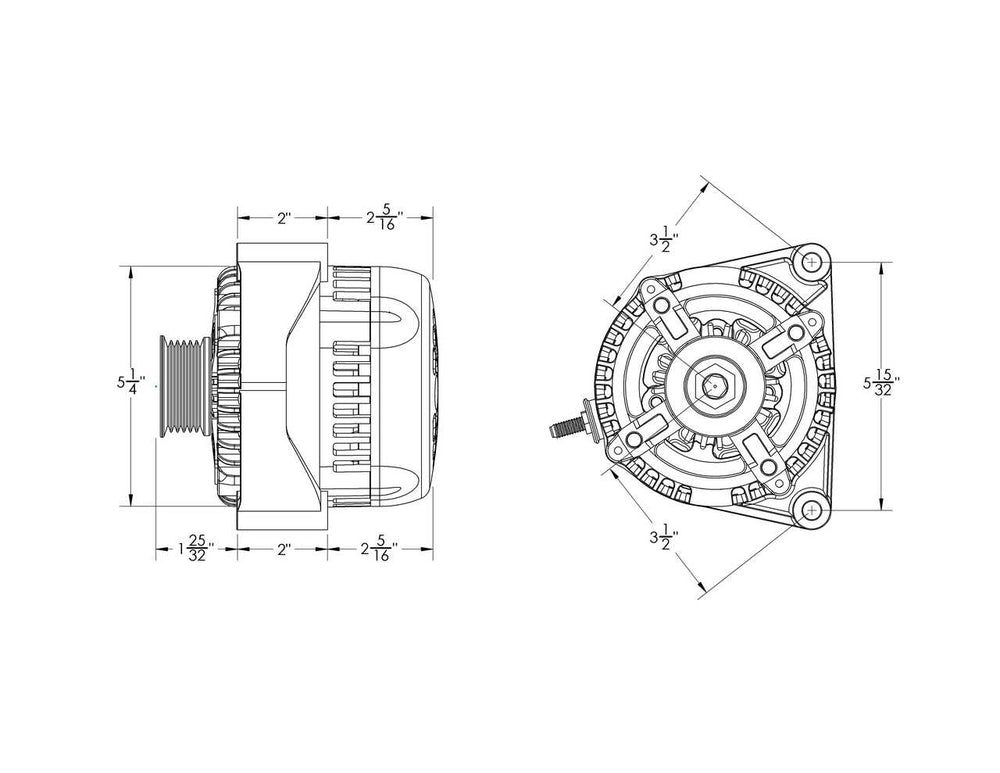 320-amp high output racing alternator for GM truck LS brackets - BLACK | 8237320B | by: Mechman @ the lowest price of $519.00