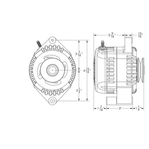 S Series Billet 170a racing alt - Early Ford - 1 wire - Polished | B7058170P | by: Mechman @ the lowest price of $524.00