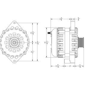 E Series Billet 250A alt - Fits 6/12 CS144 - Machined finish