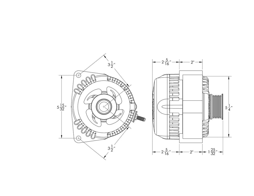 Billet Polished  240 amp racing alternator GM truck  LS engine swap