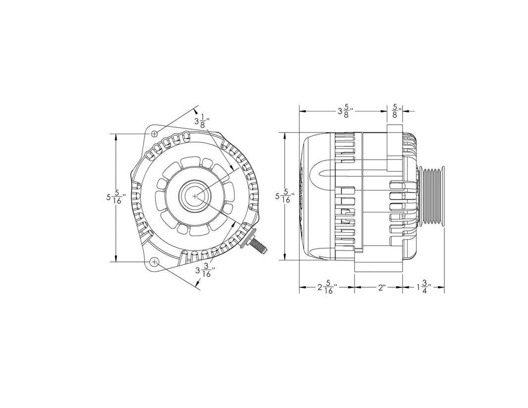 240A racing alternator 88-95 GM truck mount - Chrome