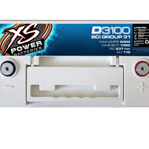 XS Power D3100 12V AGM Battery, Max Amps 5000A - 5000W+