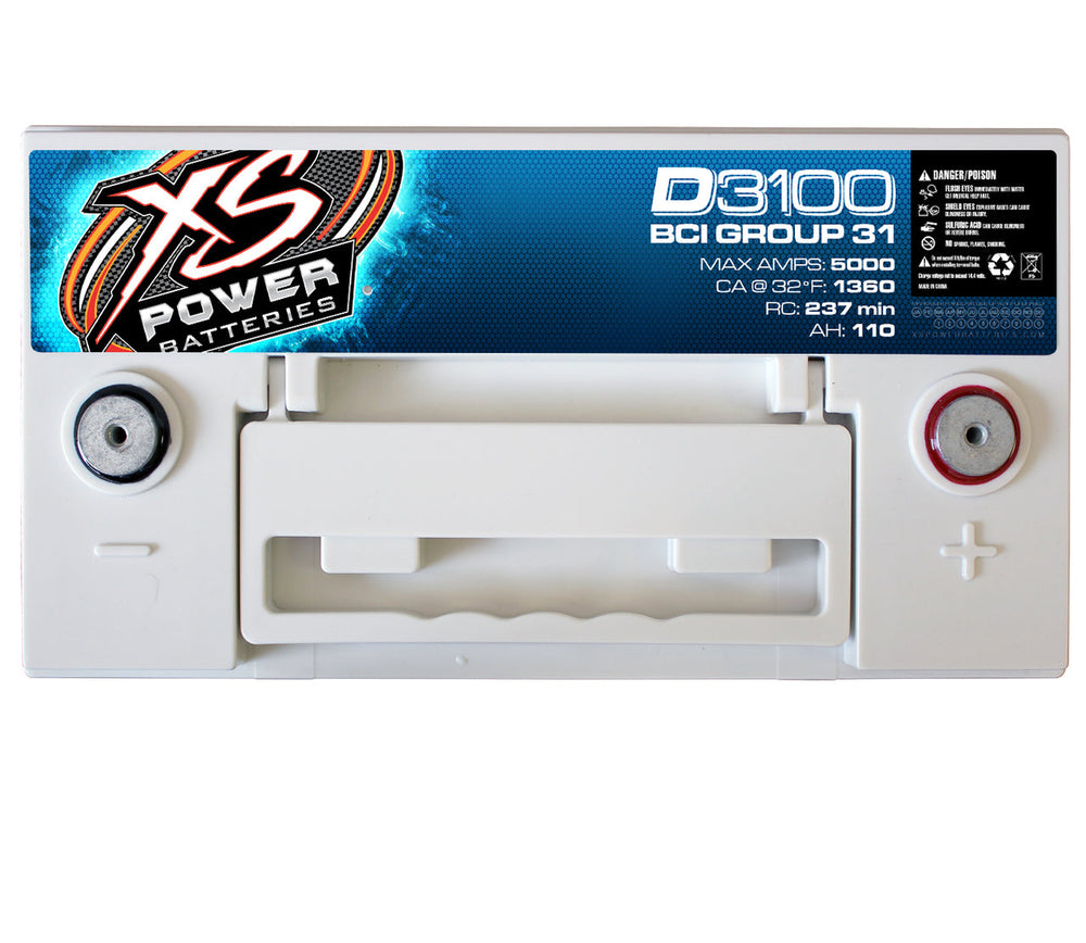 XS Power D3100 12V AGM Battery, Max Amps 5000A - 5000W+