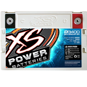 XS Power D3400 12V AGM Battery, Max Amps 3300A - 4000W