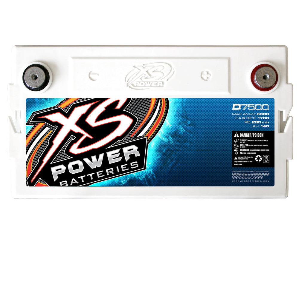 XS Power D7500 12V AGM Battery, Max Amps 6000A - 7500W+