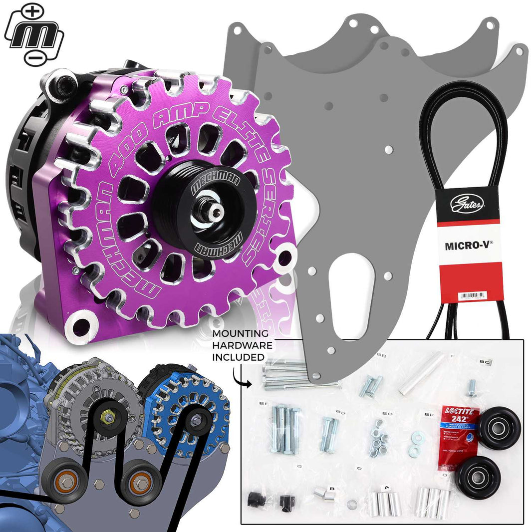 Mechman 400 Amp Purple Dual Alternator Kit for 1999 - 2013 GM Trucks | D202PU | in Dual Alternator Kits | Brand Mechman